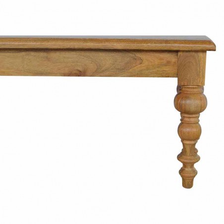 Cappa Solid Wooden Bench with Turned Legs Front Detail