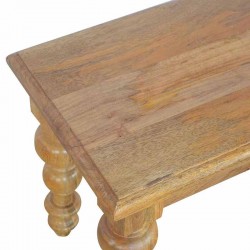Cappa Solid Wooden Bench with Turned Legs Top Angle
