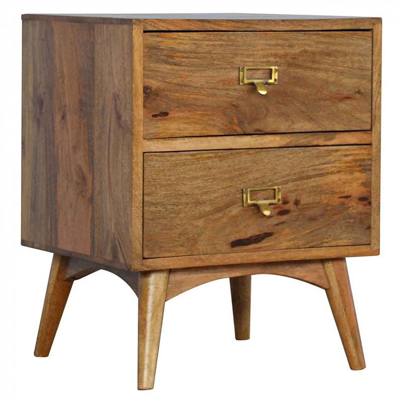 Cappa Nordic Style Two Drawer Bedside Front Left Angle