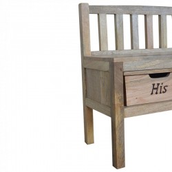 Cappa His & Her Bench With Wooden Basket Left Detail