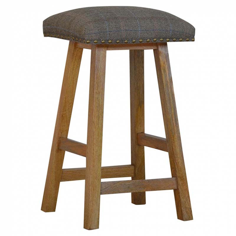 An image of Cappa Stool With Multi Tweed Cushion