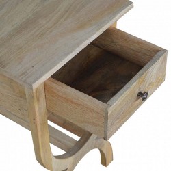 Cappa 1 Drawer Bedside Table with Serpentine Feet Open Drawer