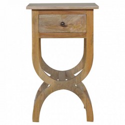 Cappa 1 Drawer Bedside Table with Serpentine Feet Front