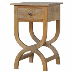 Cappa 1 Drawer Bedside Table with Serpentine Feet Right Angle