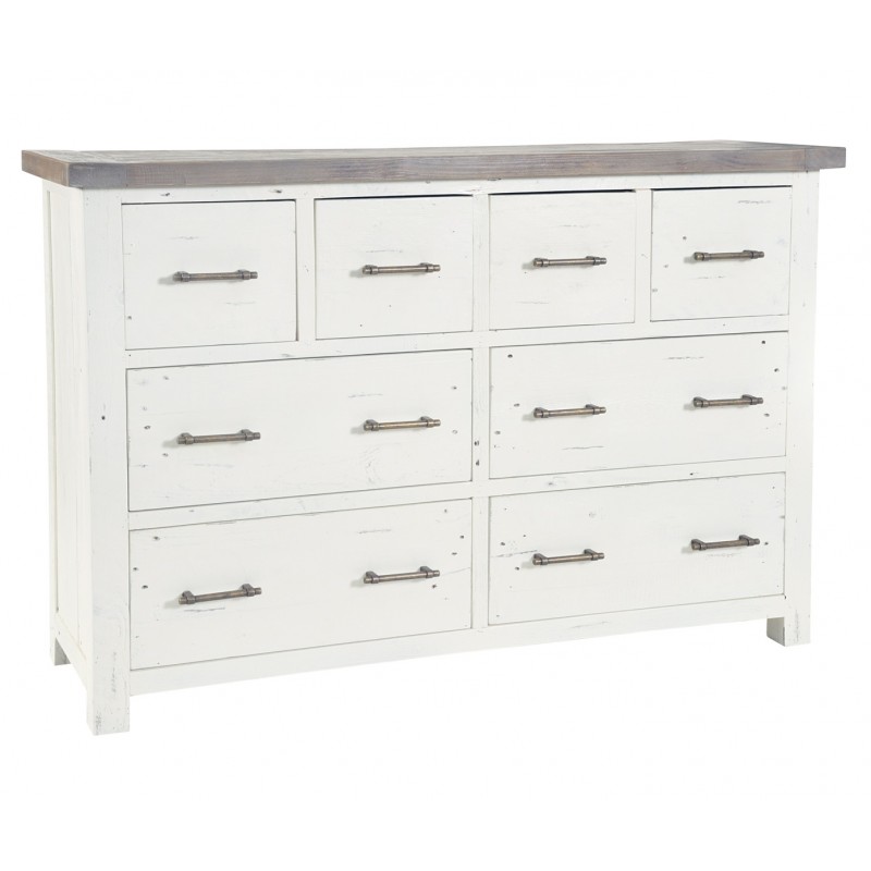 Driftwood Distressed White Large Chest Of Drawers Kingston