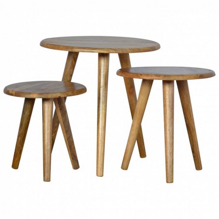 Cappa Nordic Style Set of 3 Nesting Stools Front