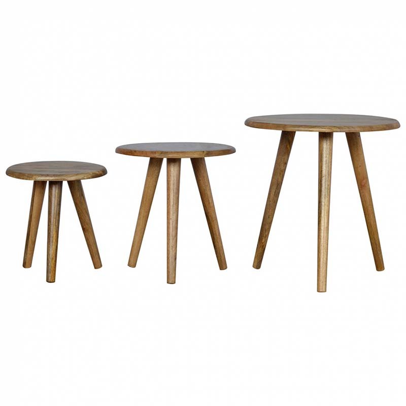 Cappa Nordic Style Set of 3 Nesting Stools Side