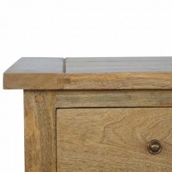 Cappa Rustic 3 Drawer Bedside Table Top Detail