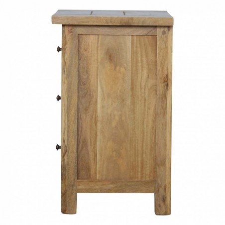 Cappa Rustic 3 Drawer Bedside Table Side