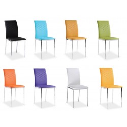 Coloured Faux Leather Dining Chairs, Yellow Faux Leather Chairs