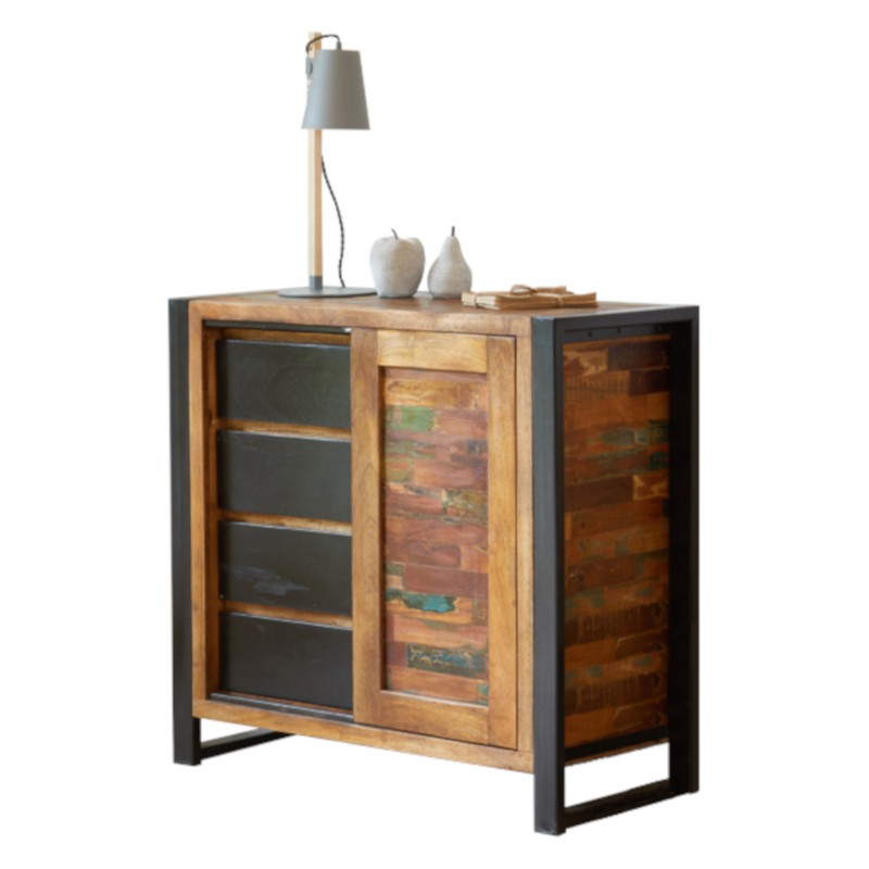 An image of Akola Reclaimed Wood Lounge Storage Cupboard