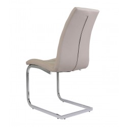 Wubin Faux LeatherCantilever Dining Chair - MINK grey Side View