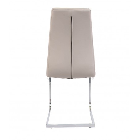 Wubin Faux LeatherCantilever Dining Chair - MINK grey REAR View