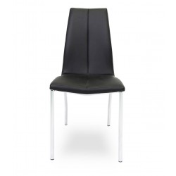 Latham Faux Leather Modern Dining Chair Black front view