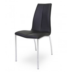 Latham Faux Leather Modern Dining Chair Black side view