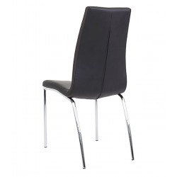 Latham Faux Leather Modern Dining Chair Black rear view
