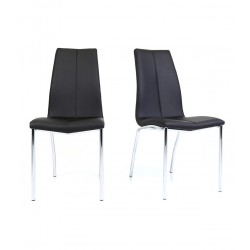2 Latham Faux Leather Modern Dining Chair Black