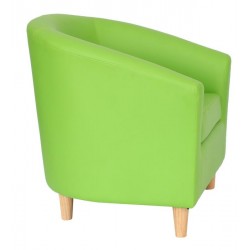 Funki Faux Leather Tub Chairs - Lime Green Side View.