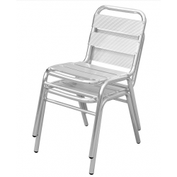 Boston Outdoor Aluminium Stacking Chairs x2