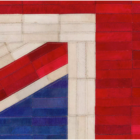 Union Jack Patchwork Leather Rug Detail