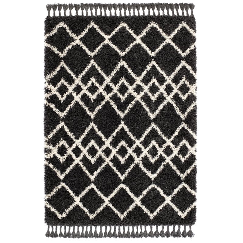 Caribou Pattern Rug, charcoal/ivory - top view