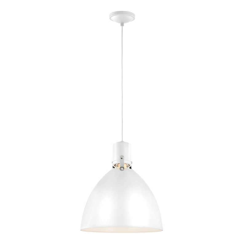 Turku Factory Style LED Pendant Light - White