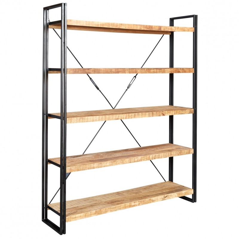 Kinver Industrial Large Open Bookcase, white background