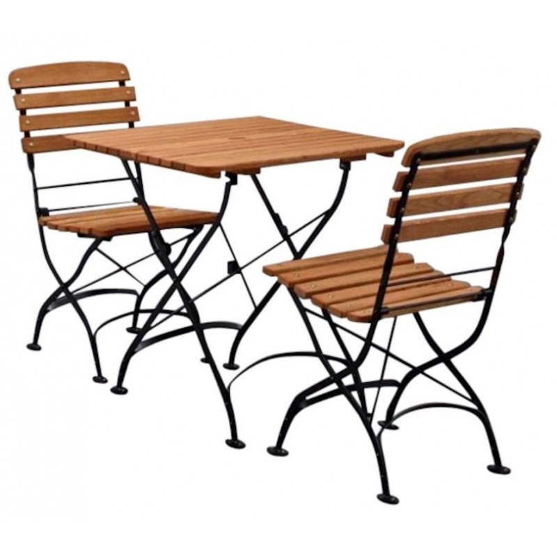 Garden Square Folding Table Set Oslo - Foldaway Patio Table And Chairs