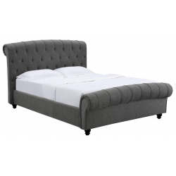 Kincraig Linen Fabric Upholstered Double/Kingsize  Bed - Grey