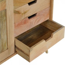 Hadsten Compact Wooden 4 Drawer Sideboard Bottom Drawer Detail
