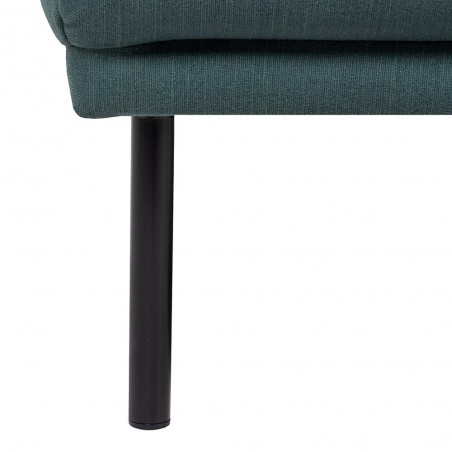Dark green sofa, black leg detail