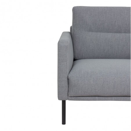 Grey sofa, close up shot