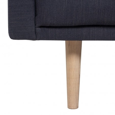 Anthracite chaise lounge sofa, oak leg detail
