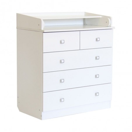 Kidsaw Kudl Kids 5 Drawer Unit With Changing Board in white, white background