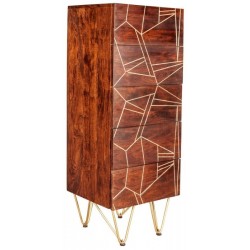 Tanda Dark Gold Tall Chest of Drawers, angle view