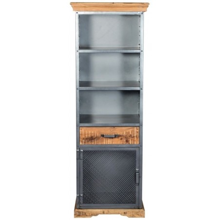 Brompton Industrial Narrow Bookcase, front view