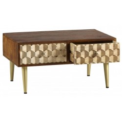 Cherla Coffee Table with 2 Drawers, open drawer detail