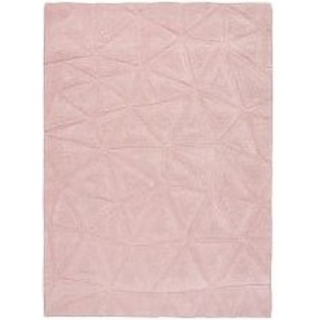 Patan Hand Carved 3D Triangle Rug - Pink