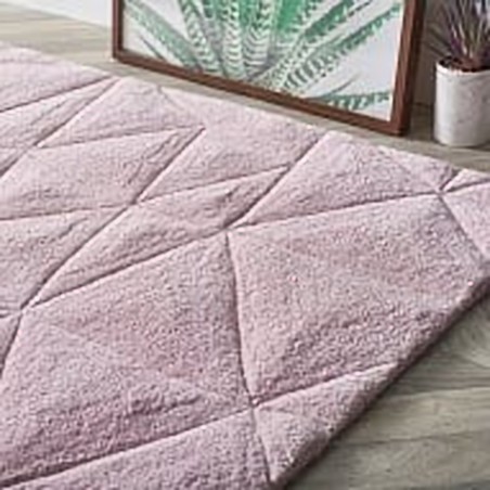 Patan Hand Carved 3D Triangle Rug - Pink Mood Shot