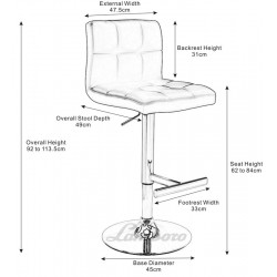 alegro bar stool measurements