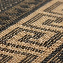Greek Key Flatweave Rug - Black Pattern Detail