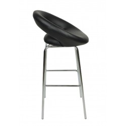 Sorrento Fixed Height Stool, black, side view