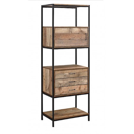Camden Urban 3 Drawer Shelving Unit, front angled view