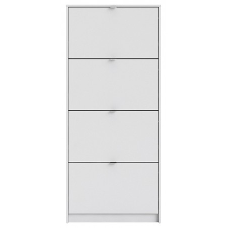 Barden Shoe Cabinet with 4 Tilting Doors and 2 Layers in white, front view