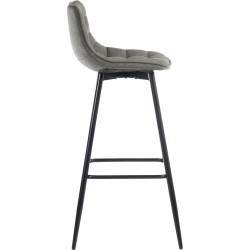 Bedford Grey Upholstered Bar Stool Side View