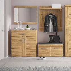 Skipton Shoe Cabinet, om grandson oak colour, room shot
