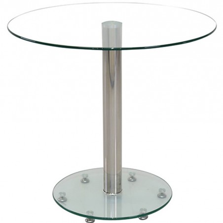 Mildura Glass Dining Table - Clear 80cm