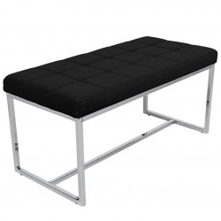 Ibarra PU Leather and Chrome Dining Bench - Black