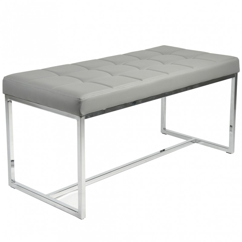 Ibarra PU Leather and Chrome Dining Bench