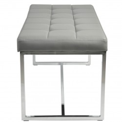 Ibarra PU Leather and Chrome Dining Bench Side View